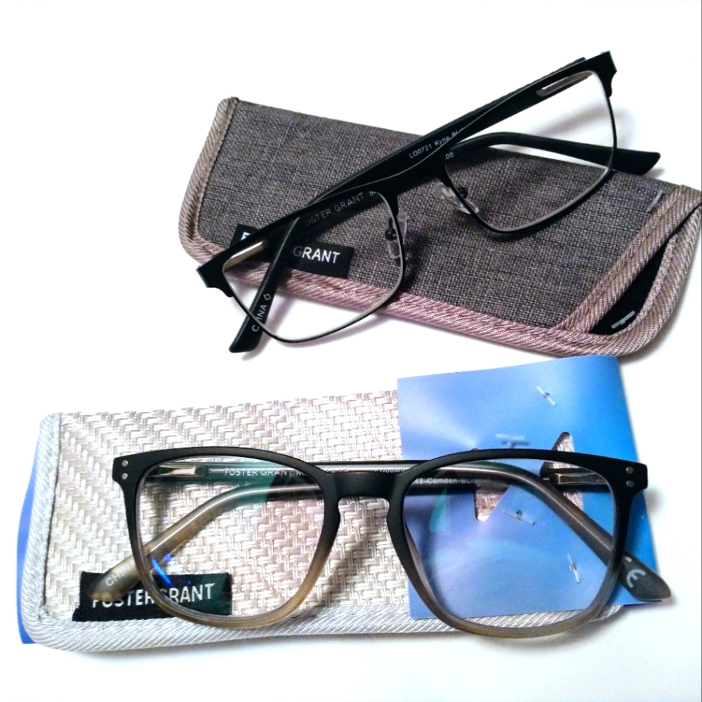 Foster Grant Reader Glasses +1.00 Set Of 2  Camden Multi Focus - Kyne Black NWOT
